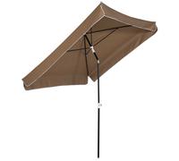 Outsunny Parasol 2x2 m d'extérieur avec auvent carré, réglable et portable, en métal et polyester, Café