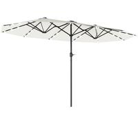 Outsunny Parasol avec LED Double parasol 440 x 256 cm Parasol de jardin blanc