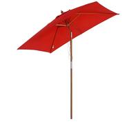 Outsunny Parasol de Jardin Rectangulaire Inclinable Terrasse Balcon Patio Piscine Bois Massif Bambou 2 x 1,5 x 2,3 m Rouge