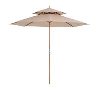 Outsunny - Parasol - Bois - 265x265x264cm - Beige