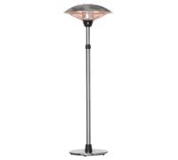 Outsunny Parasol chauffant électrique 3000W - chauffage infrarouge sur pied 3 puissances de chauffe - hauteur réglable de 160 à 200 cm acier inox. argent