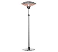 Outsunny Parasol Chauffant Électrique 3000W Sans CO₂ 160 à 200 cm Argent | Chauffage d'Appoint 13 m² IP44, Infrarouge sur Pied, 3 Puissances de Chauffe, Acier Inox., Chauffage Extérieur Terrasse