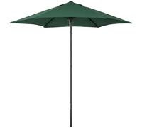 Outsunny Parasol de jardin 2m avec mât en aluminium 6 baleines Vert | Parasol de table extérieur ombre solaire, 6 baleines robustes, pour balcon, plage, jardin