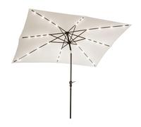 Outsunny Parasol de Jardin 3 x 2 m Lumineux Rectangulaire Inclinable Crème
