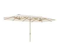 Outsunny Parasol de Jardin Double 455 x 265 cm Manivelle UPF30+ Beige | Parasol de Jardin Extérieur, Poteau en Acier, Polyester 180g/m², Abri Soleil, pour Patio, Terrasse