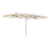 Outsunny Parasol de jardin double 455 x 265 cm rectangulaire, manivelle, poteau en acier, polyester 180g/m², abri soleil UPF30+