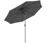Outsunny Parasol de Jardin Extérieur 3x3 m Manivelle, 8 Baleines Gris Foncé