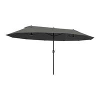 Outsunny Parasol de jardin exterieur parasol double 4,6L x 2,7l x 2,4H m ouverture fermeture manivelle acier polyester haute densitšŠ gris