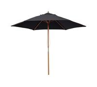 Outsunny Parasol de jardin extérieur parasol droit double toit Hexagonal Grande Taille de Jardin Ø 2,5 x 2,3H m Bois de Bambou Noir