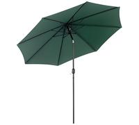 Outsunny Parasol de jardin extérieur Parasol droit inclinable Ø 3 m en métal Rond Polyester 180g/m² manivelle inclinable Vert