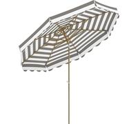 Outsunny Parasol de jardin extšŠrieur parasol inclinable octogonal ? 2,7 x 2,4 m avec ouverture fermeture manivelle, toile 180 g/m? protection anti-UV, parasol pour balcon, terrasse, gris clair