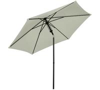 Outsunny Parasol de Jardin Inclinable Aération Ø 265 x 235H cm Gris Clair | Parasol Droit à Poussée Manuelle, en Métal, Polyester Haute Densité 180g/m²