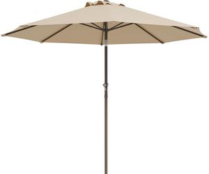 Outsunny Parasol de jardin Parasol droit ? 2,63 m en mšŠtal Rond Polyester 180g/m? manivelle inclinable beige