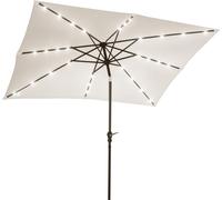Outsunny Parasol de jardin Parasol droit 3 x 2 m lumineux rectangulaire inclinable avec LED solaire acier polyester haute densitšŠ crššme