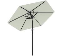 Outsunny Parasol de jardin Parasol droit hexagonal inclinable Ø 2,3 x 2,16H m métal polyester haute densité crème