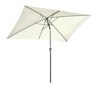 Outsunny Parasol de jardin Parasol droit inclinable rectangulaire aluminium polyester haute densité 3 x 2 m crème