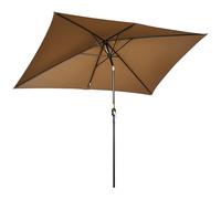 Outsunny Parasol de jardin Parasol droit inclinable rectangulaire aluminium polyester haute densité 3 x 2 m marron