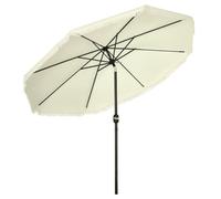 Outsunny Parasol de jardin Parasol droit inclinable rond Ø 268 cm avec franges tissu polyester haute densité anti-UV mât démontable 8 baleines