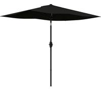 Outsunny Parasol de jardin Parasol droit Parasol rectangulaire inclinable 2 x 3 m avec manivelle toile polyester impermšŠabilisšŠe haute densitšŠ 180 g/m? noir