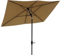Outsunny Parasol de jardin Parasol droit Parasol rectangulaire inclinable 2 x 3 m avec manivelle toile polyester impermšŠabilisšŠe haute densitšŠ 180 g/m? marron