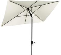 Outsunny Parasol de jardin Parasol droit Parasol rectangulaire inclinable 2 x 3 m avec manivelle toile polyester impermšŠabilisšŠe haute densitšŠ 180 g/m? beige