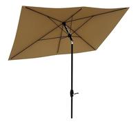 Outsunny Parasol de jardin Parasol droit Parasol rectangulaire inclinable 2 x 3 m avec manivelle toile polyester impermšŠabilisšŠe haute densitšŠ 180 g/m? marron