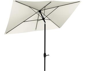 Outsunny Parasol de jardin Parasol droit Parasol rectangulaire inclinable 2 x 3 m avec manivelle toile polyester impermšŠabilisšŠe haute densitšŠ 180 g/m? beige