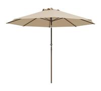 Outsunny Parasol de Jardin Parasol Droit Rond en Métal Ø 2,63 m Beige