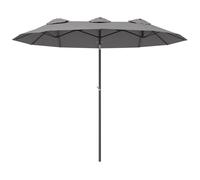 Outsunny - Parasol de jardin - Polyester - 295x152x222cm - Gris