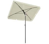 Outsunny Parasol de jardin rectangulaire inclinable polyester haute densité métal 2x1,3 m beige clair