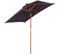 Outsunny Parasol de Jardin Rectangulaire Inclinable Terrasse Balcon Patio Piscine Bois Massif Bambou 2 x 1,5 x 2,3 m Gris Foncé