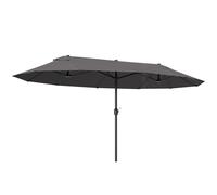 Outsunny Parasol de jardin exterieur parasol double 4,6L x 2,7l x 2,4H m ouverture fermeture manivelle acier polyester haute densitšŠ gris