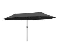 Outsunny Parasol de jardin XXL parasol grande taille ouverture fermeture manivelle acier polyester haute densité noir