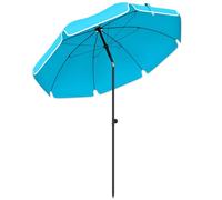 Outsunny Parasol de plage Ø150 cm avec protection solaire Bleu