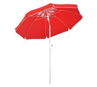 Outsunny Parasol de plage parasol inclinable octogonal Ø 180 cm tissu polyester haute densité anti-UV hauteur réglable mât aluminium sac de transport inclus rouge