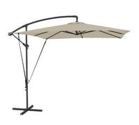 Outsunny Parasol Déporté 2,5 x 2,5 m Toile Ajustable Manivelle | Parasol de Jardin Extérieur, 8 Baleines, Base en Croix, Housse de Protection