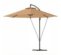 Outsunny Parasol déporté Ø3 m avec aérations, base en croix et manivelle, en métal et polyester, Kaki