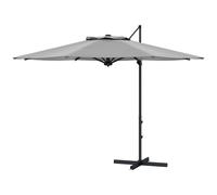 Outsunny Parasol déporté Ø3 m, inclinable, rotatif, manivelle, capuchon coupe-vent, mât en métal, gris foncé