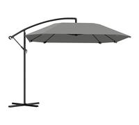 Outsunny Parasol déporté 3 m, parasol de jardin extérieur Inclinable, Base, Manivelle, toile polyester 180 g/m², Gris Foncé Gris foncé