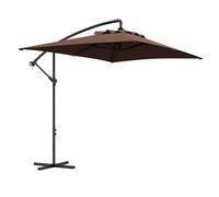 Outsunny Parasol déporté 3 x 2 m parasol rectangulaire extérieur avec manivelle et 6 baleines acier protection UV marron