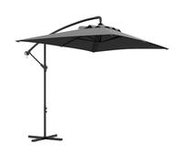 Outsunny Parasol déporté 3 x 2 m parasol rectangulaire extérieur avec manivelle et 6 baleines acier protection UV gris