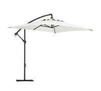 Outsunny Parasol déporté 3 x 2 m parasol rectangulaire extérieur avec manivelle et 6 baleines acier protection UV crème