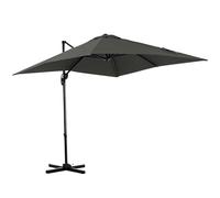 Outsunny Parasol déporté carré inclinable manivelle avec pied en métal dim. 2,5L x 2,5l m alu. polyester haute densité gris