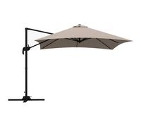 Outsunny Parasol déporté carré inclinable pivotant 360° manivelle piètement - aluminium dim. 3L x 3l x 2,6H m beige