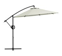 Outsunny Parasol Déporté Crème Octogonal Inclinable Manivelle Anti-UV pour Patio Extérieur Aosom France
