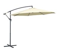 Outsunny Parasol Déporté Octogonal 3m Inclinable avec Pied Croix Protection UV Crème Aosom France