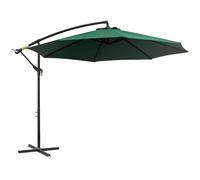 Outsunny Parasol Déporté Octogonal Inclinable avec Manivelle Pied en Croix Toile 180 g/m² Imperméabilisée Protection UV Acier Ø 3 x 2 5 m Vert