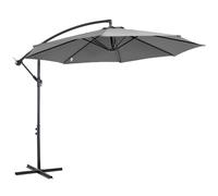Outsunny Parasol Déporté Octogonal Inclinable Manivelle avec Pied en Acier Ø 3 x 2 5 m Gris