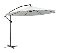 Outsunny Parasol déporté octogonal inclinable manivelle avec pied en acier Ø 3 x 2,5H m crème