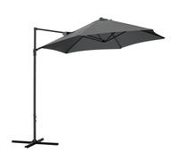 Outsunny Parasol déporté octogonal mât en acier, inclinable et pivotant à 360 ° diamètre 256 cm gris anthracite Aosom France